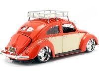 Cochesdemetal.es 1951 Volkswagen Beetle Escarabajo Custom Rojo-beige 1:18 Maisto Design 32614