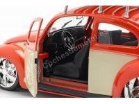 Cochesdemetal.es 1951 Volkswagen Beetle Escarabajo Custom Rojo-beige 1:18 Maisto Design 32614