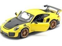 Cochesdemetal.es 2018 Porsche 911 (991 II) GT2 RS Amarillo 1:24 Maisto 31523