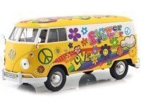 Cochesdemetal.es 1967 Volkswagen Type 2 T1 Delivery Van "Flower Power" 1:24 Motor Max 79575