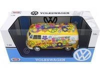 Cochesdemetal.es 1967 Volkswagen Type 2 T1 Delivery Van "Flower Power" 1:24 Motor Max 79575
