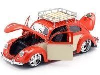 Cochesdemetal.es 1951 Volkswagen Beetle Escarabajo Custom Rojo-beige 1:18 Maisto Design 32614