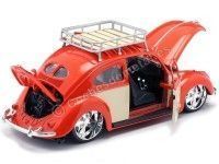 Cochesdemetal.es 1951 Volkswagen Beetle Escarabajo Custom Rojo-beige 1:18 Maisto Design 32614