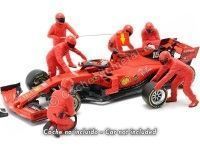 Cochesdemetal.es Set 7 Mecánicos de Boxes Fórmula 1 Equipo Ferrari 1:18 American Diorama 76550