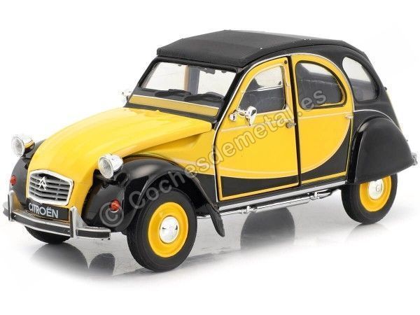 Cochesdemetal.es 1982 Citroen 2CV 6 Charleston Amarillo/Negro 1:24 Welly 24009