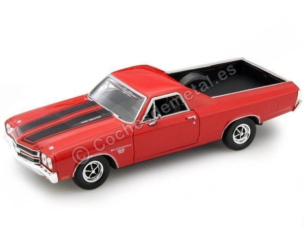 Cochesdemetal.es 1970 Chevrolet El Camino SS396 Rojo 1:24 Motor MAX 79347