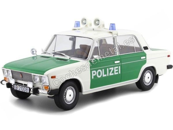 Cochesdemetal.es 1976 Lada 2106 (Seat 124) Policia Alemania Blanco/Verde 1:18 Triple-9 1800245