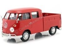 Cochesdemetal.es 1967 Volkswagen Type 2 T1 Cabina Doble Pickup Rojo 1:24 Motor Max 79343