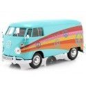 Cochesdemetal.es 1967 Volkswagen Type 2 T1 Delivery Van "Peace" Turquesa Metalizado 1:24 Motor Max 79583