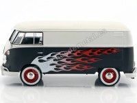 Cochesdemetal.es 1967 Volkswagen Type 2 T1 Delivery Van Negro/Blanco 1:24 Motor Max 79566