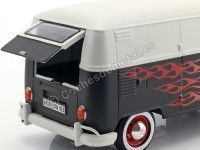 Cochesdemetal.es 1967 Volkswagen Type 2 T1 Delivery Van Negro/Blanco 1:24 Motor Max 79566