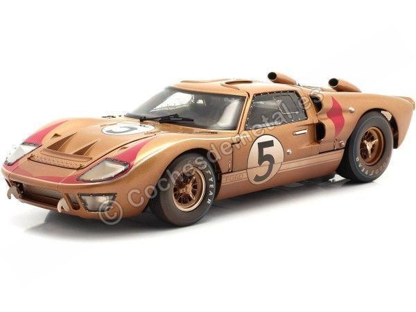 Cochesdemetal.es 1966 Ford GT40 Mark II Nº5 Bucknum/Hutcherson 24h LeMans Dorado Final de Carrera 1:18 Shelby Collectibles 430