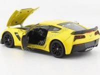 Cochesdemetal.es 2017 Chevrolet Corvette Z06 Amarillo 1:24 Welly 24085