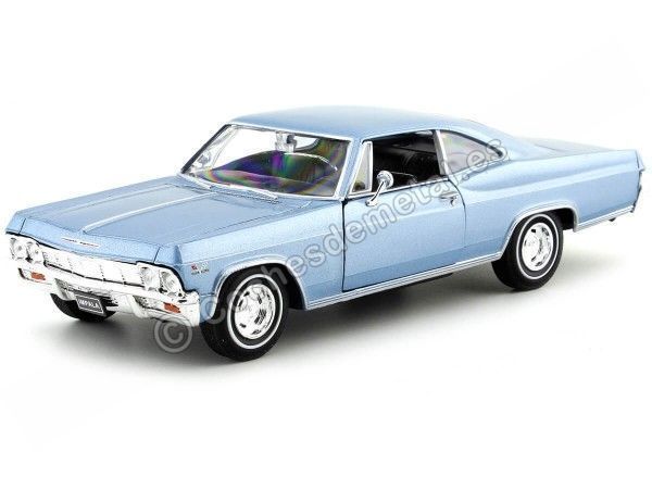 Cochesdemetal.es 1965 Chevrolet Impala SS 396 Azul Metalizado 1:24 Welly 22417