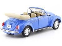 Cochesdemetal.es 1960 Volkswagen VW Beetle Cabrio Light Blue 1:24 Welly 22091