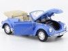 Cochesdemetal.es 1960 Volkswagen VW Beetle Cabrio Light Blue 1:24 Welly 22091