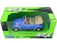 Cochesdemetal.es 1960 Volkswagen VW Beetle Cabrio Light Blue 1:24 Welly 22091