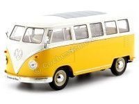 Cochesdemetal.es 1963 Volkswagen VW T1 Bus Amarillo/Beige 1:24 Welly 22095