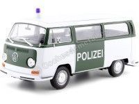 Cochesdemetal.es 1972 Volkswagen VW T2 Bus Policia Berlinesa Verde/Blanco 1:24 Welly 22472