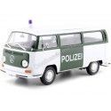 Cochesdemetal.es 1972 Volkswagen VW T2 Bus Policia Berlinesa Verde/Blanco 1:24 Welly 22472