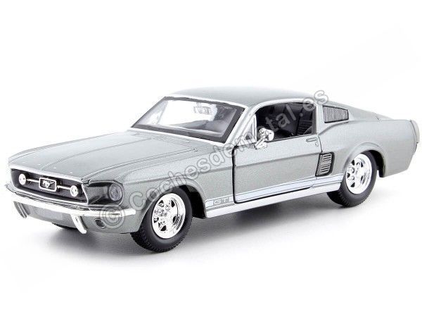 Cochesdemetal.es 1967 Ford Mustang GT Fastback Gris Metalizado 1:24 Maisto 31260
