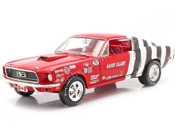 Cochesdemetal.es 1968 Ford Mustang Fastback "Sandy Elliot" Rojo/Blanco 1:18 Auto World AW259 Cochesdemetal.es 1968 Ford Mustang Fastback "Sandy Elliot" Rojo/Blanco 1:18 Auto World AW259