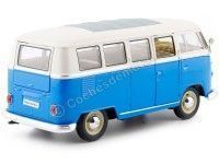 Cochesdemetal.es 1963 Volkswagen VW T1 Bus Azul/Beige 1:24 Welly 22095