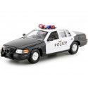 Cochesdemetal.es 1999 Ford Crown Victoria Police Car Black/White 1:24 Welly 22082