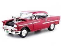 Cochesdemetal.es 1955 Chevrolet Bel Air Hard Top Custom Burdeos Bicapa 1:18 Motor Max 79002