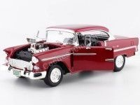 Cochesdemetal.es 1955 Chevrolet Bel Air Hard Top Custom Burdeos Bicapa 1:18 Motor Max 79002