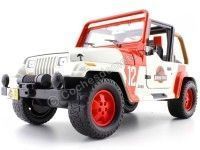 Cochesdemetal.es 1992 Jeep Wrangler "Jurassic World" White/Red 1:24 Jada Toys 97806/253253005