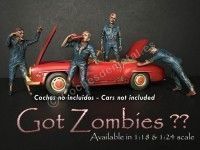 Cochesdemetal.es Figura de Resina "Zombie Mechanic, Set de 4" 1:18 American Diorama 38197 38198 38199 38200