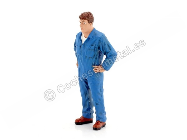 Cochesdemetal.es Figura de Resina "Mechanic John Inspecting" 1:18 American Diorama 77444