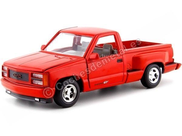 Cochesdemetal.es 1992 GMC Sierra GT Pickup Red 1:24 Motor Max 73204