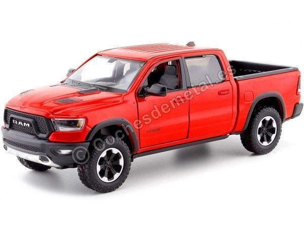 Cochesdemetal.es 2019 Dodge Ram 1500 Crew Cab Rebel Red 1:24 Motor Max 79358