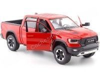 Cochesdemetal.es 2019 Dodge Ram 1500 Crew Cab Rebel Red 1:24 Motor Max 79358