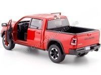 Cochesdemetal.es 2019 Dodge Ram 1500 Crew Cab Rebel Red 1:24 Motor Max 79358