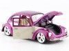 Cochesdemetal.es 1959 Volkswagen VW Kafer Hard Top Low Rider Violeta/Beige 1:24 Welly 22436