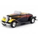 Cochesdemetal.es 1934 Ford Coupe Convertible Hot Rodding Negro con Llamas 1:24 Motor Max 76607