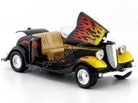 Cochesdemetal.es 1934 Ford Coupe Convertible Hot Rodding Negro con Llamas 1:24 Motor Max 76607