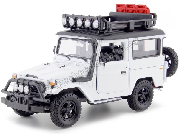 Cochesdemetal.es 1974 Toyota FJ40 Hard Top Off Road Con Portaequipajes Blanco 1:24 motor Max 79137