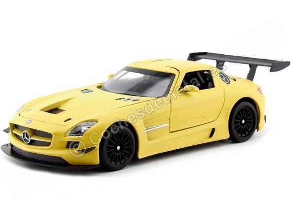 Cochesdemetal.es 2012 Mercedes-Benz SLS AMG GT3 Satin Yellow 1:24 Motor Max 79501