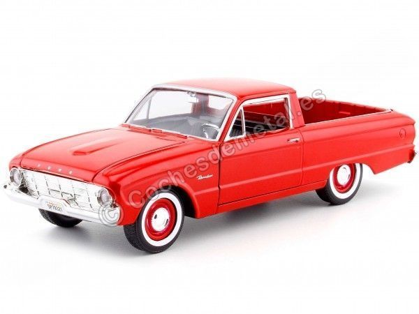 Cochesdemetal.es 1960 Ford Ranchero Pickup Rojo 1:24 Motor Max 79321