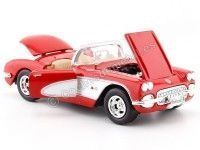 Cochesdemetal.es 1959 Chevrolet Corvette (C1) Rojo/Blanco 1:24 Motor Max 73216
