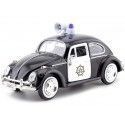 Cochesdemetal.es 1966 Volkswagen Beetle Police Black/White 1:24 Motor Max 79578