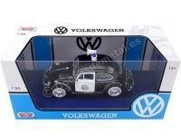 Cochesdemetal.es 1966 Volkswagen Beetle Police Black/White 1:24 Motor Max 79578