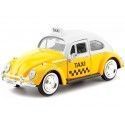 Cochesdemetal.es 1966 Volkswagen Beetle Taxi Yellow 1:24 Motor Max 79577