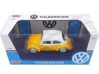 Cochesdemetal.es 1966 Volkswagen Beetle Taxi Yellow 1:24 Motor Max 79577