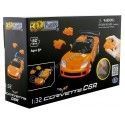 Cochesdemetal.es 2005 Chevrolet Corvette C6R "Puzle 3D de 62 piezas" Naranja 1:32 Happy Well 57150