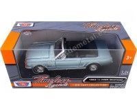 Cochesdemetal.es 1964 Ford Mustang 1/2 Convertible Azul Metalizado 1:24 Motor Max 73212